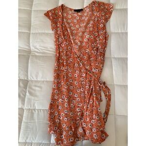 SANCTUARY Flower Print Mini Wrap Dress with Tie Women's Size‎ Small